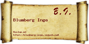 Blumberg Inge névjegykártya